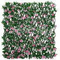 Azalea Leaf Willow Fence with Pink Flowers