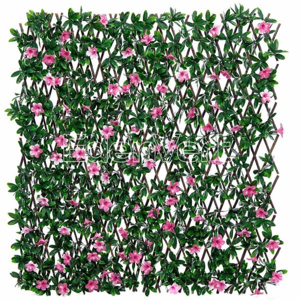 Azalea Leaf Willow Fence with Pink Flowers