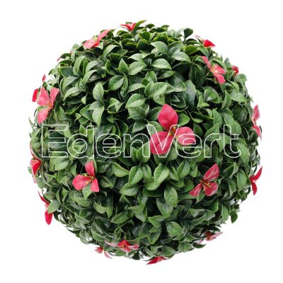 Artificial Topiary Ball of Red Gardenia