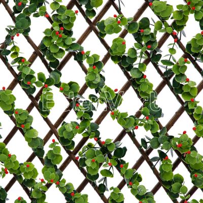 Realistic Eucalyptus Willow Fence with Red Buds