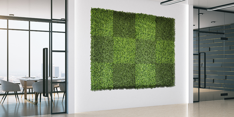 Why are artificial vertical gardens so popular? 4 EdenVert, artificial plant wall in office