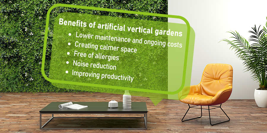 EdenVert, benefits of artificial vertical gardens