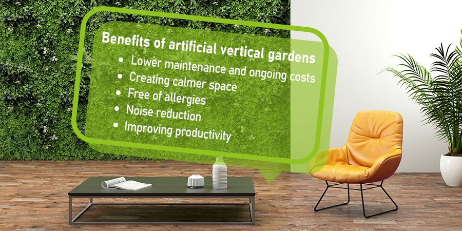 Why are artificial vertical gardens so popular? 2 EdenVert, benefits of artificial vertical gardens
