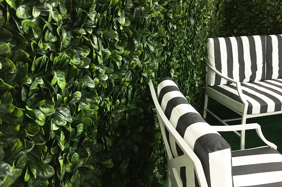 Perfect Privacy Screen of Artificial Hedges 7 artificial boxwood hedges