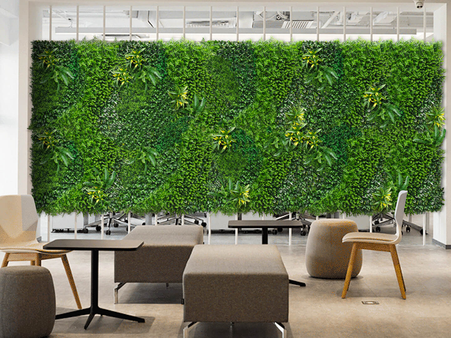artificial plant wall in office design
