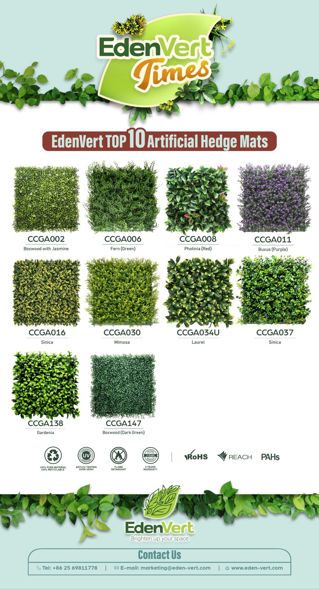 Top 10 Artificial Hedge Mats