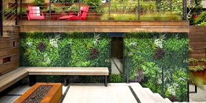 Outdoor artificial vertical garden