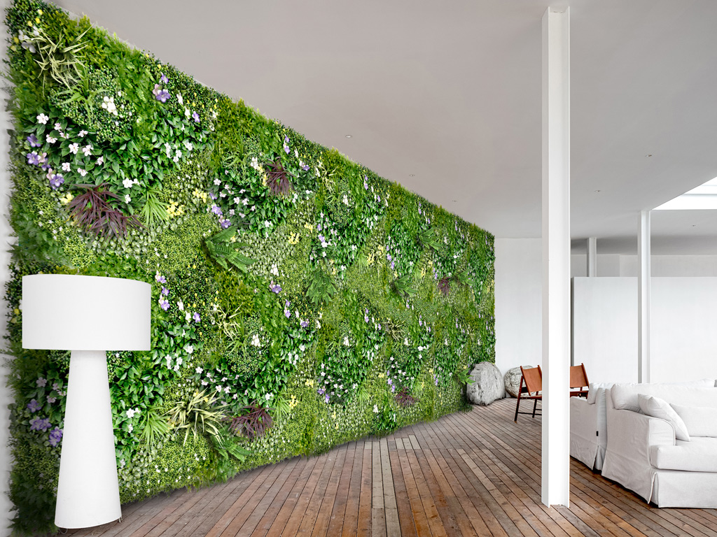 artificial greenery wall for reception area
