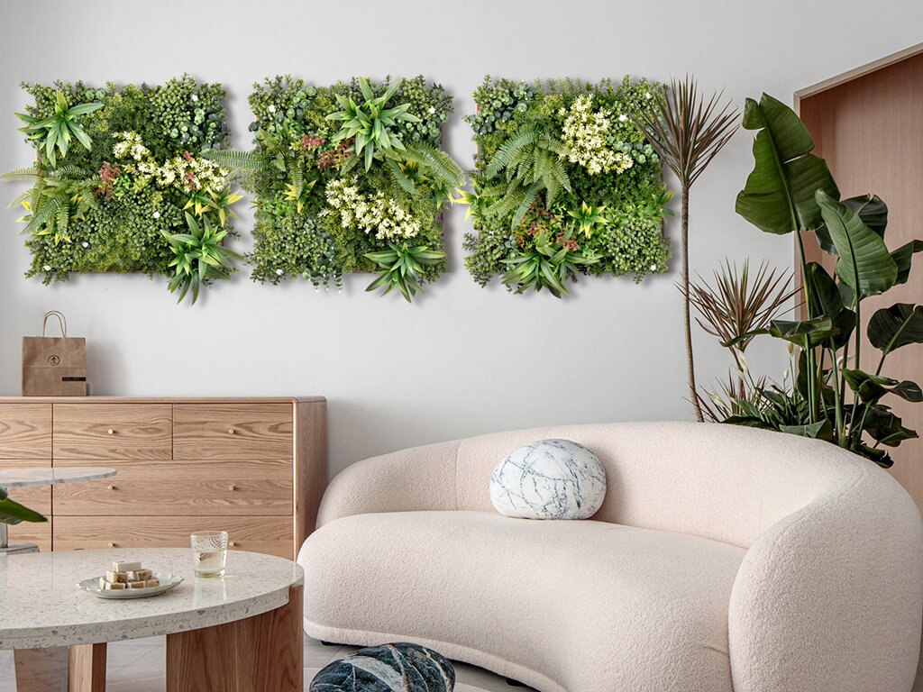 vibrant artificial greenery wall
