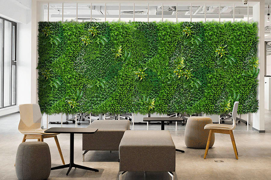 Artificial plant wall for office