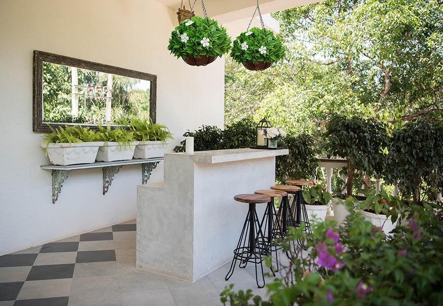 Is it OK to put fake plants outside? 4 hanging baskets