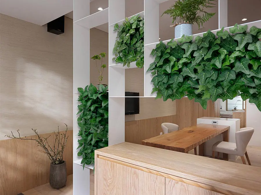 20 Easy Tips for Decorating with Artificial Plants 8 Artificial Greenery on Shelves