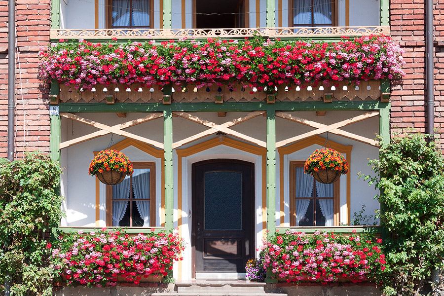 Front Porch with Faux Florals