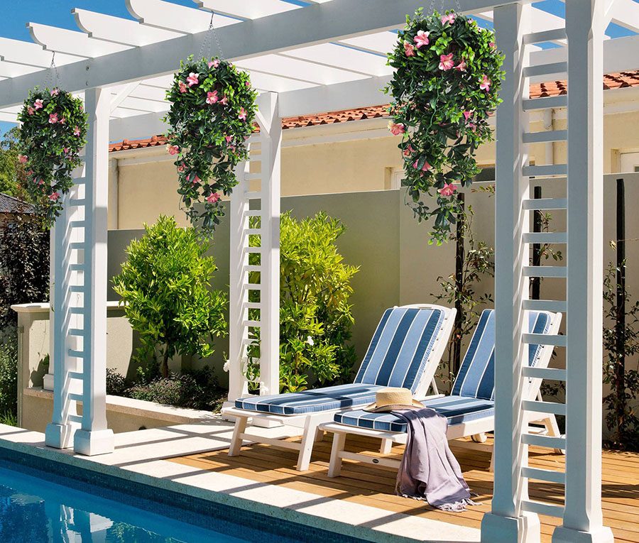 Are UV Resistant Outdoor Artificial Plants Worth It? 4 cascading hanging baskets