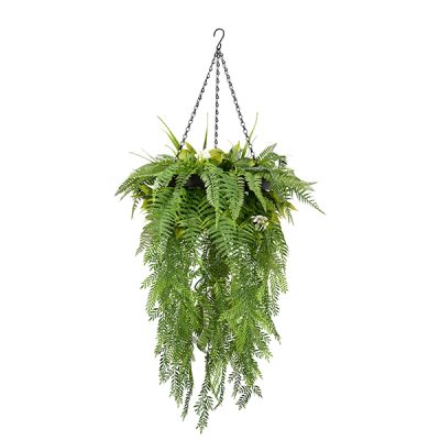 Black Framed Roof Hanging Disc With Soft Draping Leaves