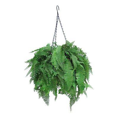 Artificial Hanging Persian Fern Basket with Dense Foliage