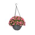 Artificial Hanging Basket with Aptenia and Rose Flowers