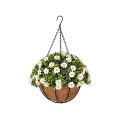 Artificial Hanging Basket with Aptenia and Daisy Mix