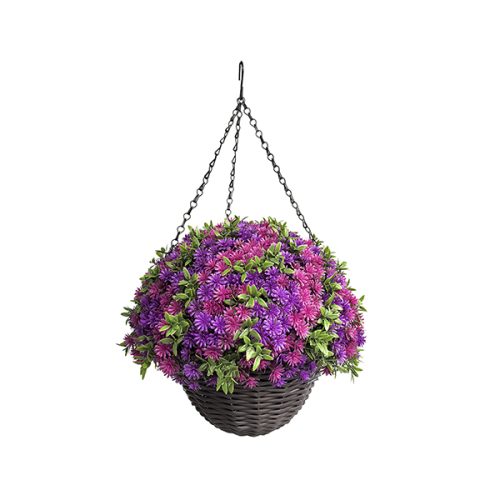 Artificial Hanging Plants UV Resistant Hanging Artificial Dandelion and Aptenia Basket