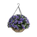 Artificial Hanging Flower Basket for Outdoors UV Resistant