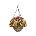 Artificial Hanging Daisy Flower Basket with Bright Color Mix