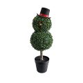 Artificial Snowman-Shaped Topiary Tree