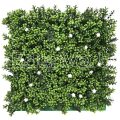 Artificial Boxwood Wall with White Flower