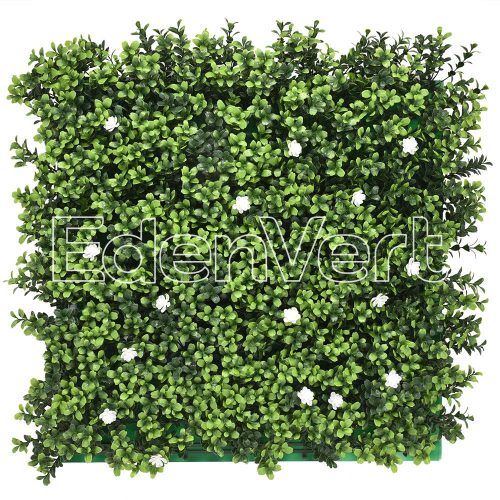 Artificial Hedge Artificial Boxwood Wall with White Flower