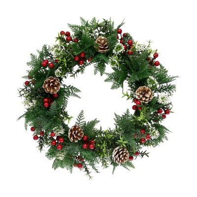 Snowed Pinecone Artificial Christmas Wreath
