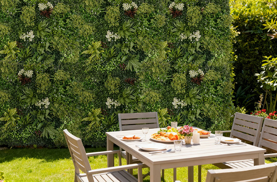 What Are the Best Durable Artificial Outdoor Plants for Patios and Gardens? 12 green wall for outdoor dining area