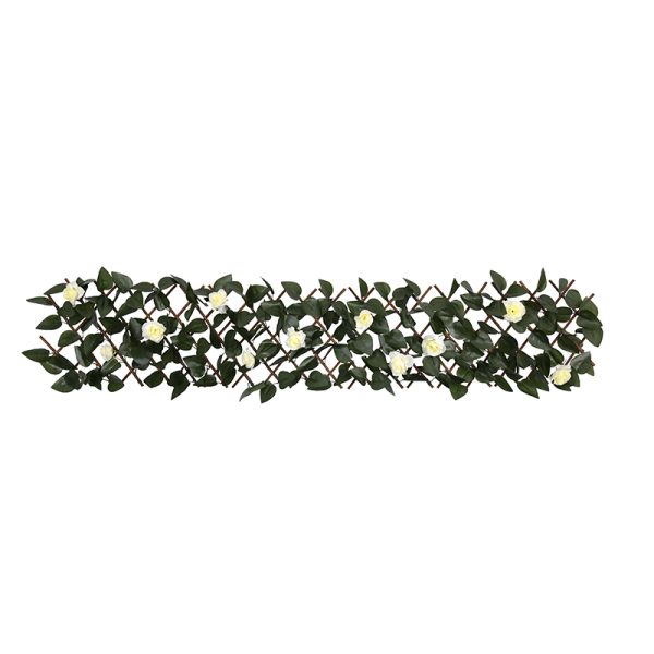Laurel Willow Fence with Flowers
