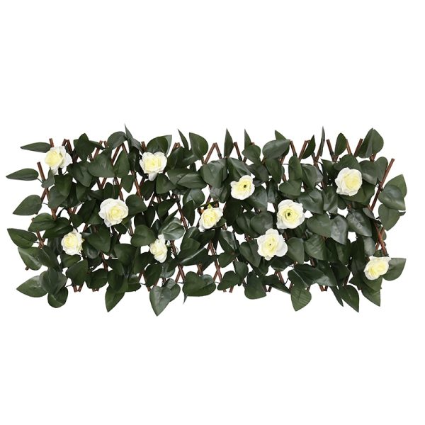 Laurel Willow Fence with Flowers