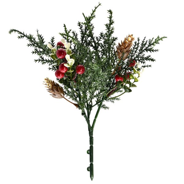 Artificial Pine Grass and Berry Branches for Christmas Decor