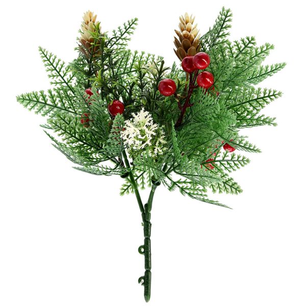 Artificial Cypress and Berry Branches for Christmas Decor